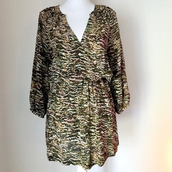 Joie Brown Molly Animal Print Night Out Dress Size M - Picture 2 of 9